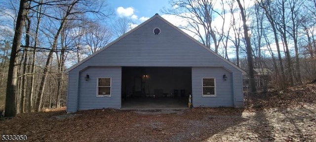 view of garage