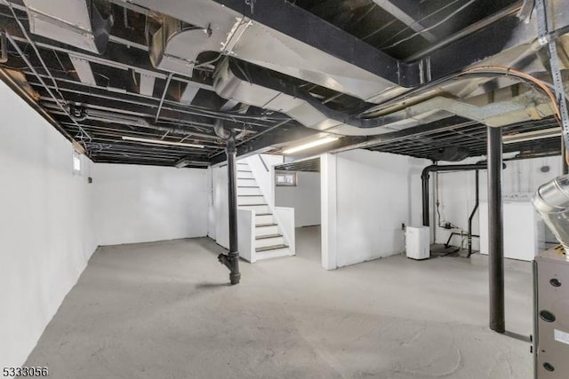 basement featuring washer / clothes dryer