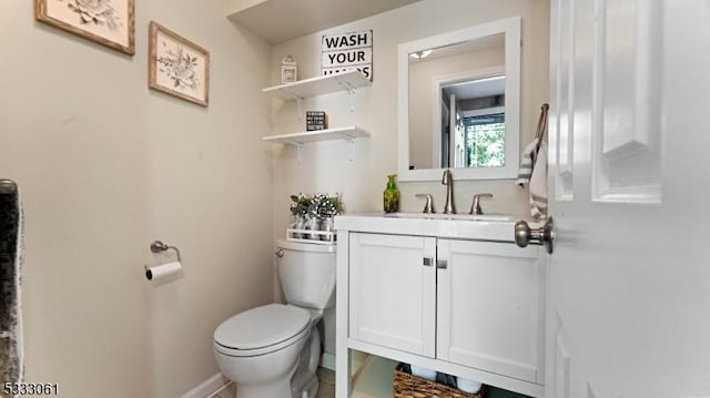 bathroom featuring toilet and vanity