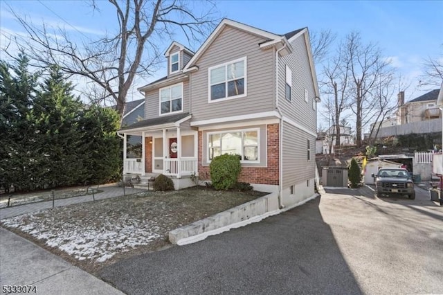 view of front of home with a porch