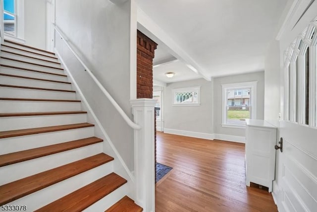 entrance foyer with light wood-type flooring