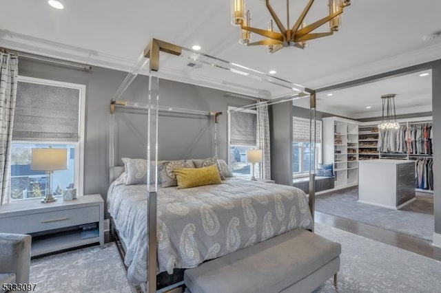 bedroom featuring ornamental molding