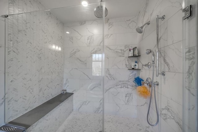 bathroom featuring walk in shower