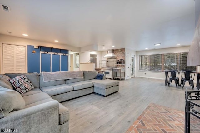 living room featuring hardwood / wood-style floors