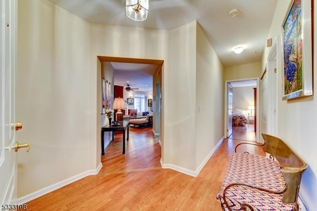 hallway featuring light hardwood / wood-style floors