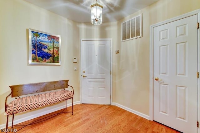 foyer entrance featuring light hardwood / wood-style floors