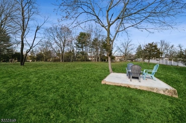 view of yard with a patio area