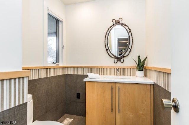 bathroom with toilet and vanity