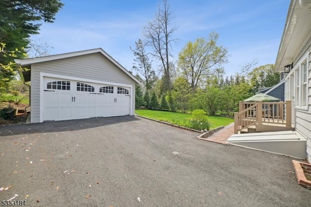 view of detached garage