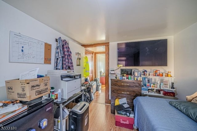 bedroom featuring light wood-type flooring