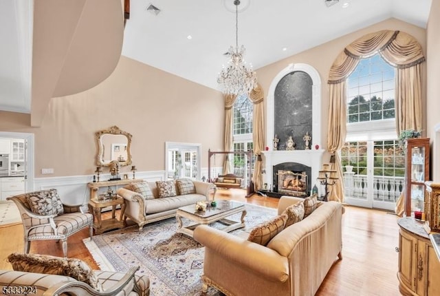 living room featuring light hardwood / wood-style floors