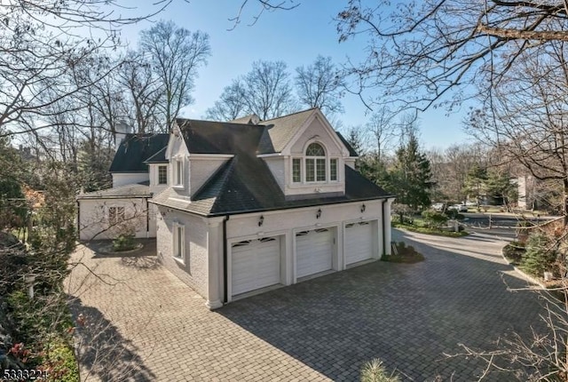 view of home's exterior with a garage