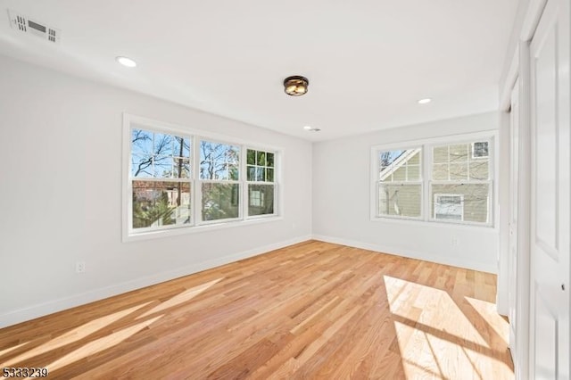 empty room featuring light wood-type flooring