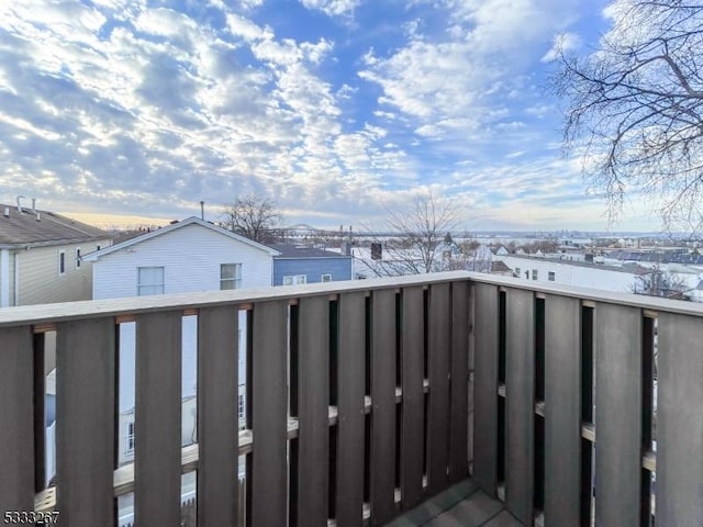 view of snow covered deck