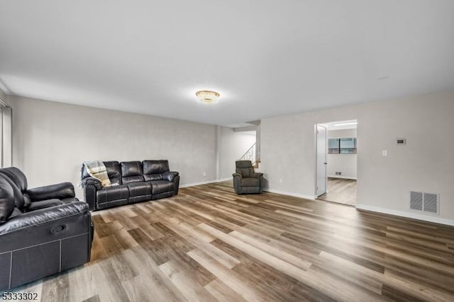 living room featuring hardwood / wood-style floors