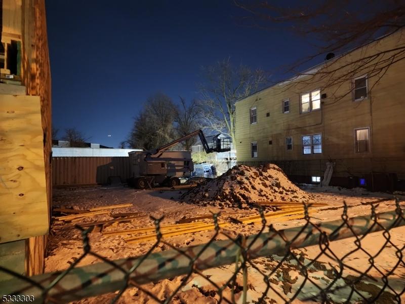 view of yard at night