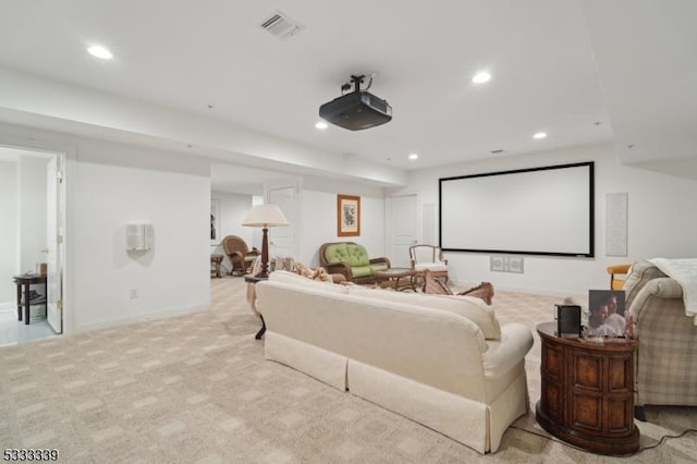 view of carpeted home theater