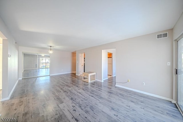 spare room with wood-type flooring