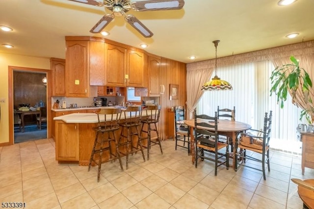 4 Webster Rd, Franklin Twp, NJ 08873 - kitchen with healthy amount of natural light, ceiling fan, hanging light fixtures, light countertops, and recessed lighting