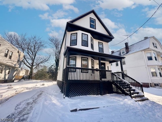 view of front of property with covered porch