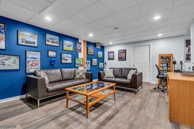 living room with wood-type flooring