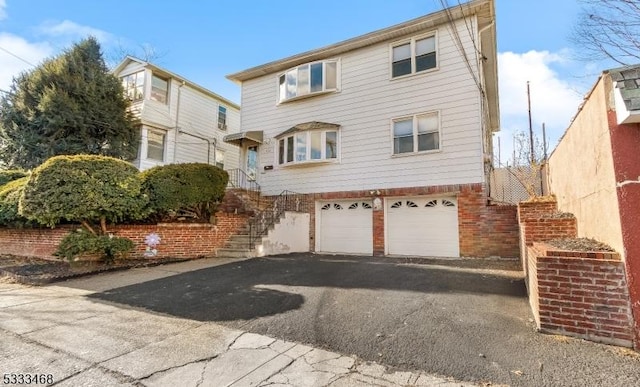 view of property featuring a garage