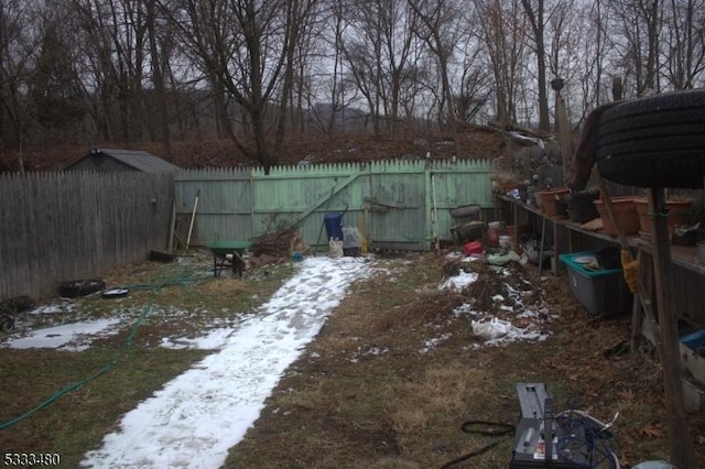 view of snowy yard