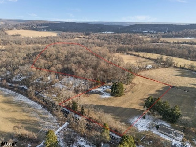 bird's eye view with a rural view