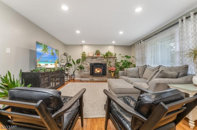 living room featuring light hardwood / wood-style floors