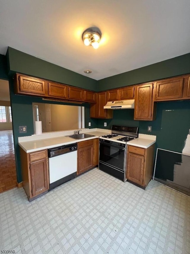 kitchen featuring sink, dishwasher, and gas stove