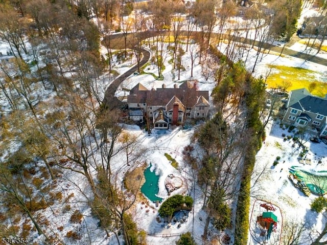 view of snowy aerial view