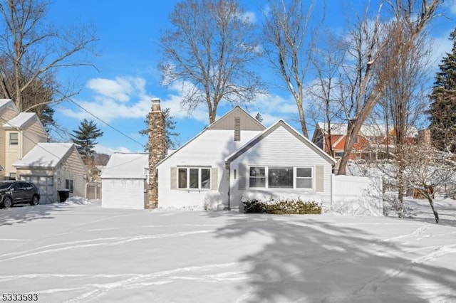 view of front property with a garage