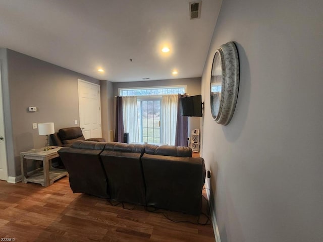 living room featuring hardwood / wood-style floors