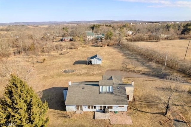 aerial view with a rural view