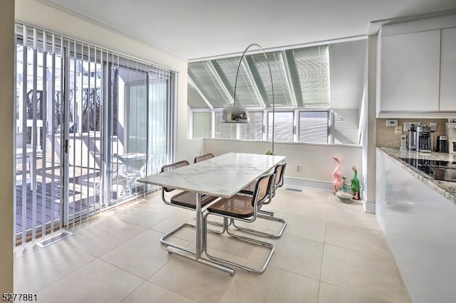 view of tiled dining area