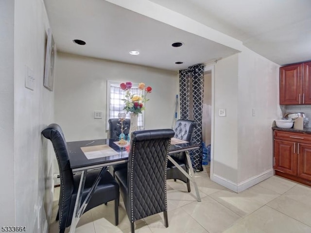 view of tiled dining area