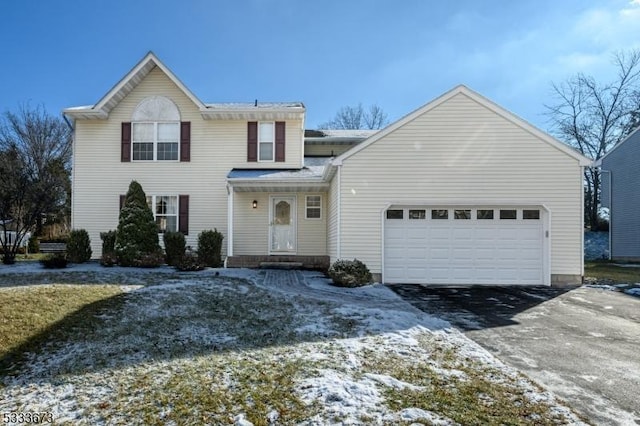 view of property with a garage