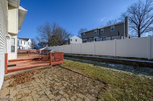 view of yard featuring a deck