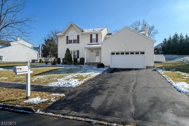 front facade with a garage