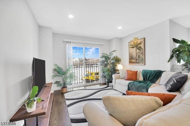 living room featuring hardwood / wood-style floors