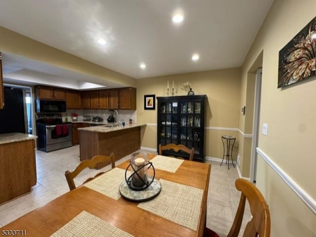 view of tiled dining room