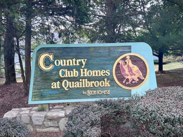 view of community sign