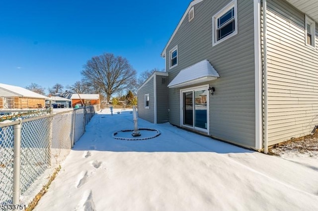 view of snowy exterior