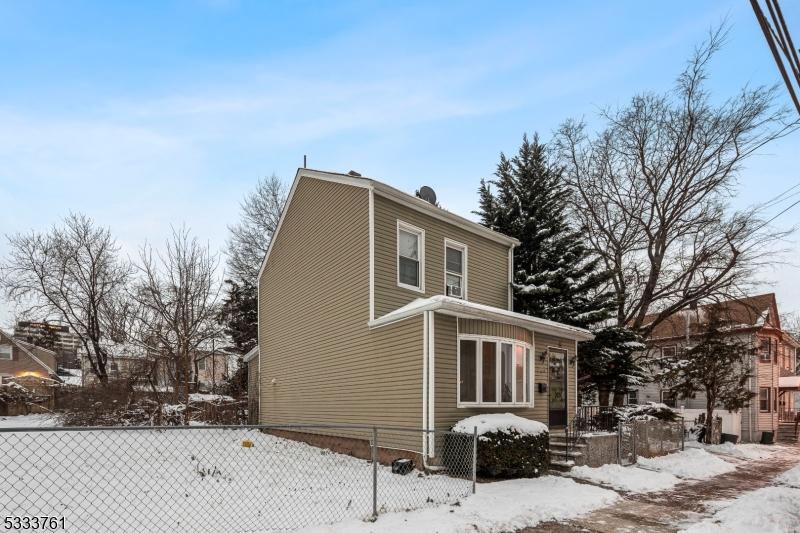 view of snow covered property