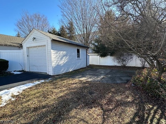 view of garage