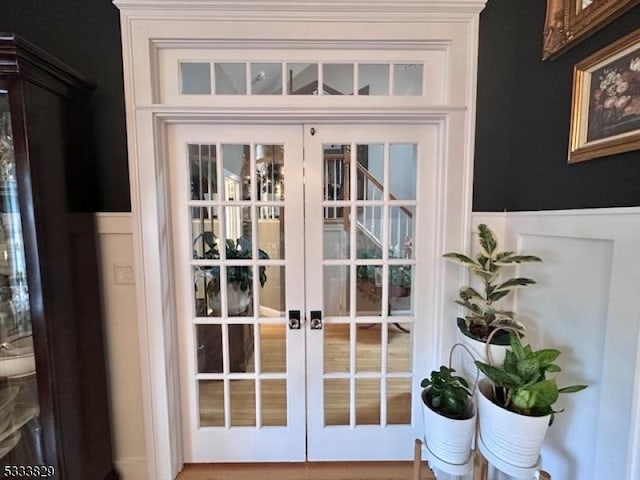 doorway with french doors