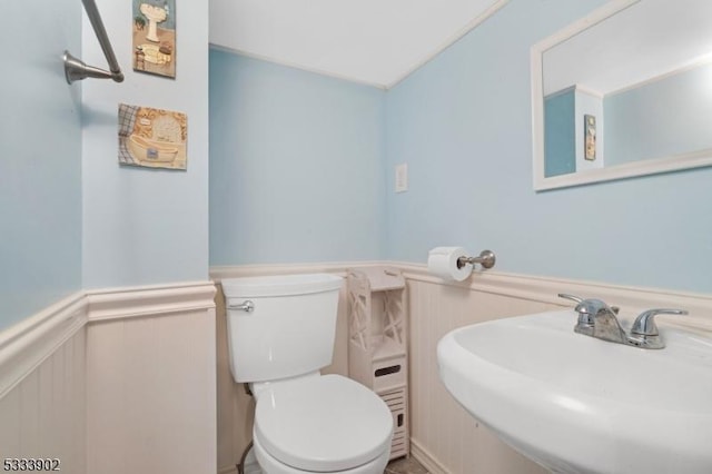 bathroom with sink and toilet