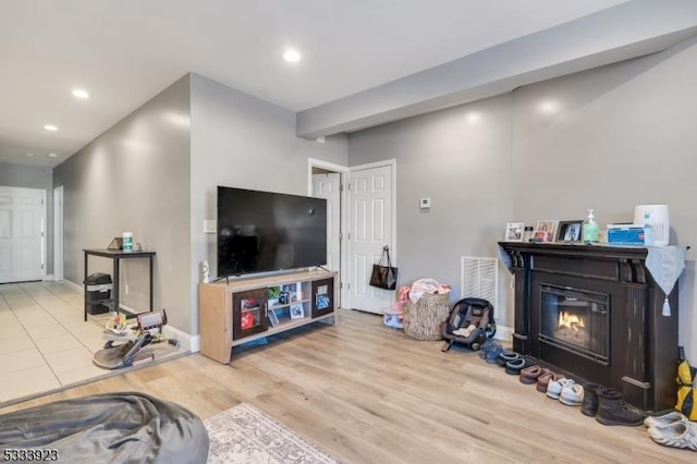 living room featuring hardwood / wood-style floors