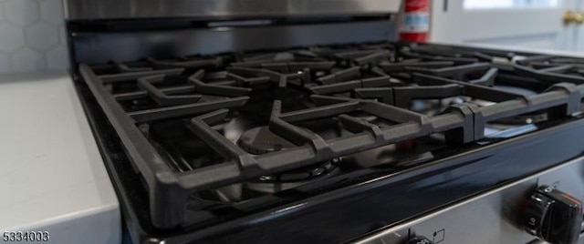 details with stainless steel gas stove