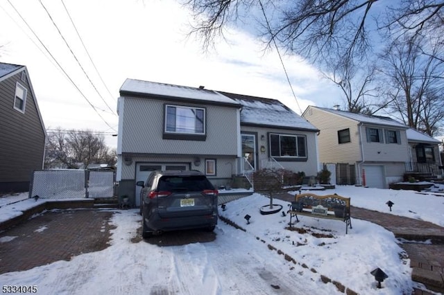 view of front of house with a garage